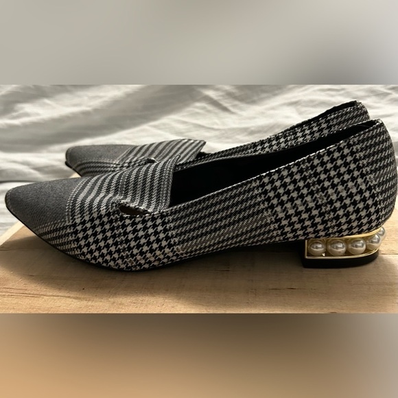 Shoedazzle Women Michelle Houndstooth Pattern Pearl Heeled Flats  Size US 8.5 - Picture 4 of 9